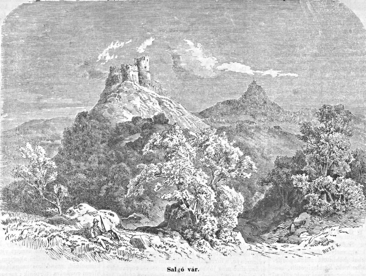 Salgó castle in the 19th century. Picture from Vasárnapi Újság magazin