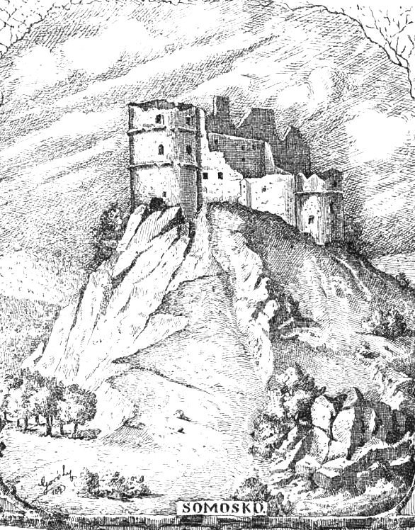 Metszet Somoskő váráról az Ország-Világ 1885. évfolyamában